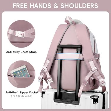 Рюкзак для підлітка, 36L, для дівчат 3-9 клас, великий стильний рюкзак для ноутбука 16 дюймів, повсякденний шкільний рюкзак, сумісний з візком (фіолетовий)