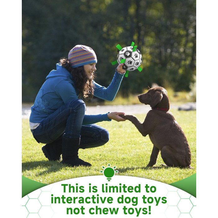 Interactive Dog Toy, Football with Gripping Flanges, Durable Dog Balls for Small and Medium Breeds, Water Toy, Suitable for Indoor and Outdoor Use