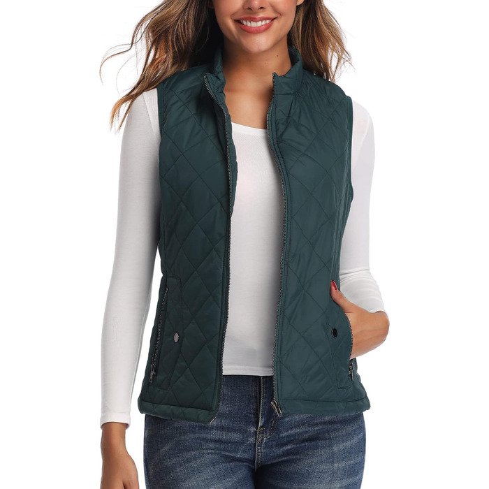 Жіноча жилетка LONGKING: легка, без рукавів, з капюшоном, для активного відпочинку, зелена