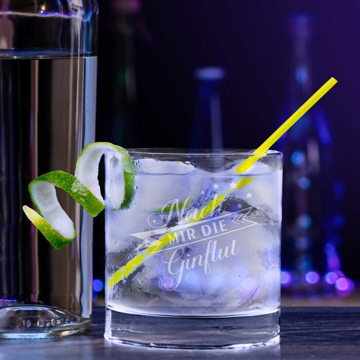 Set of 4 ENGRAVED GIN Glasses - After me, the gin flood & The evening can beGIN - Funny birthday gift - Party set - GIN sayings - GIN lovers - Gift for partner & friend