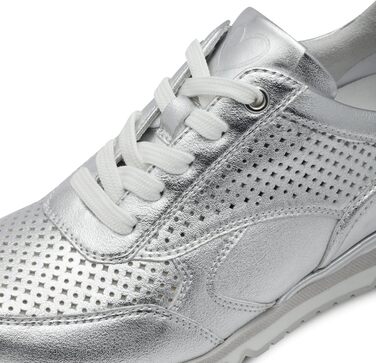 Жіночі кросівки Marco Tozzi, срібні, на шнурівці, веганські, 39 EU