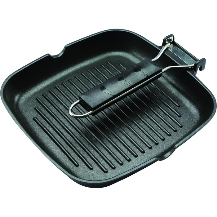 Сковорода-гриль Bergner Asador 24x24 см, литий алюміній, чорна