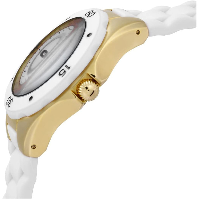 Жіночий кварцовий годинник Invicta Angel — 38мм, золотистий зі сталі, білий циферблат