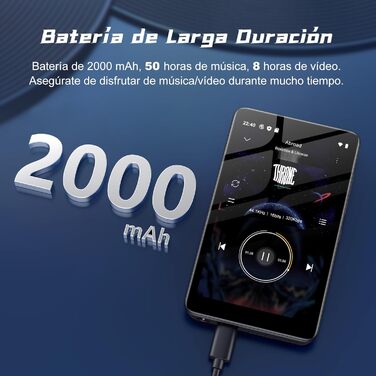 MP3 плеєр 32GB з Bluetooth 5.3, HiFi звук, для дітей, чорний (M9) - портативний музичний плеєр з еквалайзером, FM-радіо, підтримкою TF-карти до 128GB та навушниками