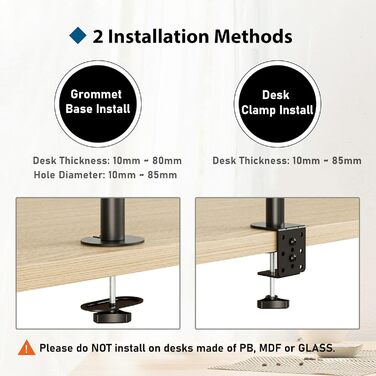 Тримач для монітора BONTEC з кріпленням для ноутбука, 13-32 дюйми, VESA 75x75-100x100mm