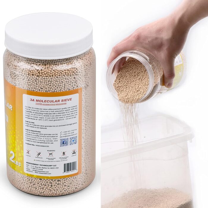 Wisesorb 0.9 kg 3A Molecular Sieve Desiccant Beads Air Dehumidifier Moisture Absorber