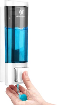 Дозатор для мила на стіну REAQUE, без свердління, 200 мл, для душу, шампуню, дезінфікуючого засобу, мила