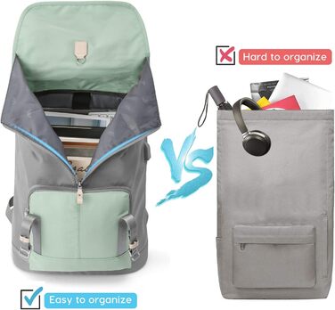 Жіночий рюкзак YAMTION на 17 дюймів з відділенням для ноутбука, USB-порт, для школи, університету, повсякденного використання (17