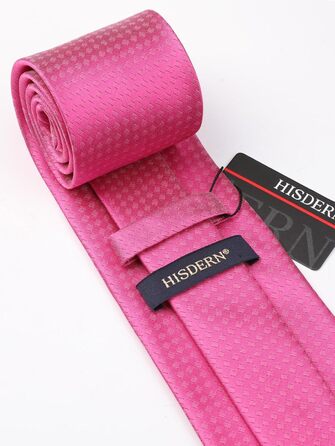 Чоловіча краватка та нагрудна хустинка HISDERN для весілля, комплект з запонками, рожевий