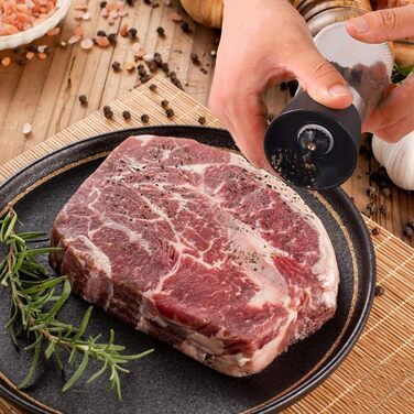 Набір з 8 мельниць для солі та перцю, ручні, з регульованим керамічним жорном, 13.5X6.4 см, прозорі, для різних спецій