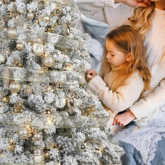 Набір прикрас на ялинку Alupssuc 80 шт. з різних форм, з гачками, для свят, вечірок та весіль, безпечний пластик, колір шампань-золото