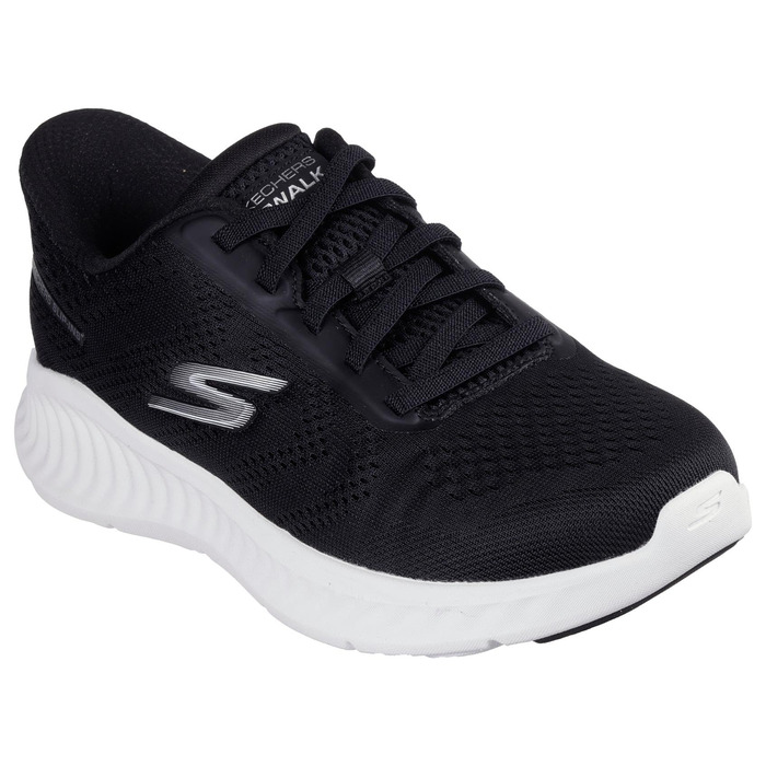 Жіночі кросівки Skechers Go Walk Now Khloe, чорний текстиль, біла окантовка, 39.5 EU