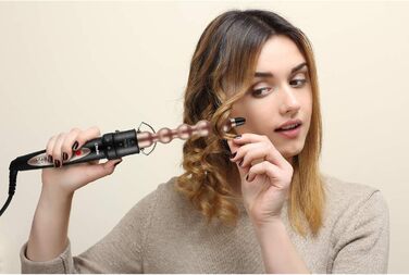 Набір для завивки волосся 5 в 1 Ohuhu, 9-32 мм, з насадками для великих та маленьких локонів, рукавички та кліпси, регульована температура, керамічне покриття, рожеве золото, подарунок для жінок
