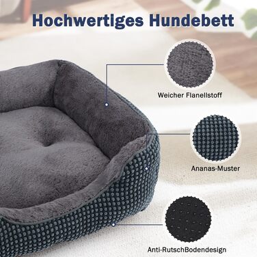 FURTIME Dog Bed - Large Dogs, Washable Fluffy Dog Basket, Non-Slip Dog Bed, Anti-Anxiety Dog Bed for Large and Medium Dogs and Cats, 89x63x23cm