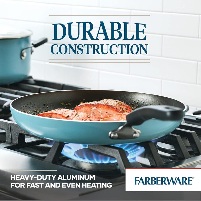 Набір кухонного посуду Farberware Cookstart DiamondMax: 15 предметів (каструлі, сковорідки, форма для випічки, аксесуари), антипригарне покриття, миється в посудомийній машині