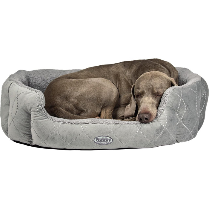 Ліжко для собак та котів Nobby Komfortbett Oval Ceno, 45x40x19 см, чорний/сірий