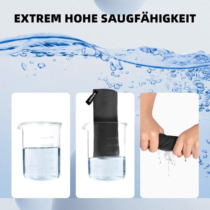 Набір з 3 рушників з мікрофібри: великий (180x80 см) та 2 маленькі (80x40 см). Швидковисихаючі рушники з мікрофібри для спорту, пляжу, ванни та подорожей (темно-сірий)