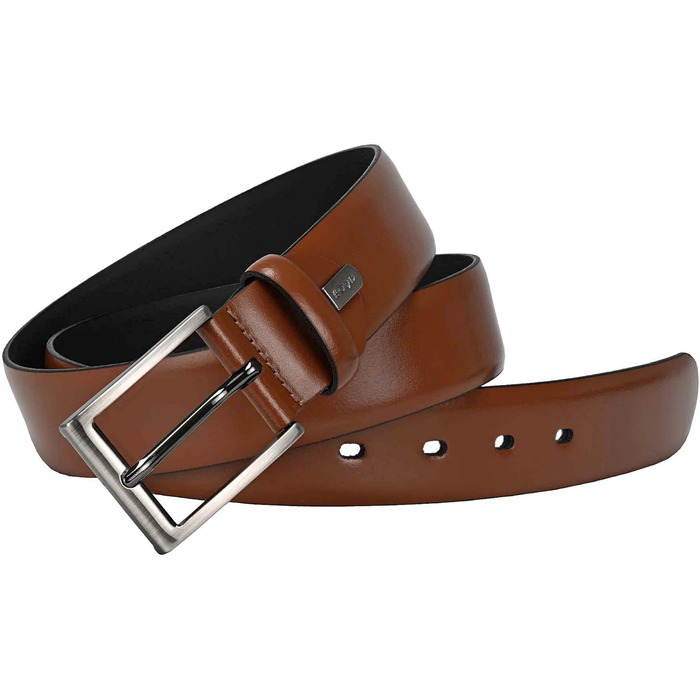 Чоловічий шкіряний ремінь Lloyd з пряжкою Dorn, колір Cognac, ширина 35 мм, довжина 105 см