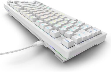 Sharkoon Skiller SGK25 RGB - ігрова клавіатура, 75% layout, Hot Swap, Red Switches, біла