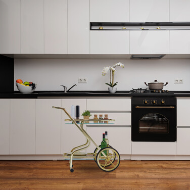 Relaxdays Serving Trolley made of Brass & Glass