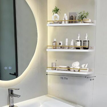 Настінна полиця Wandregal Holz, 3 шт. - полиці для кухні, вітальні, спальні, офісу, ванної кімнати. Полиця для книг та декоративних речей.