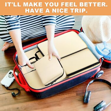 Органайзер для валізи Otauoaea: набір з 8 частин - компресійні куби для пакування, дорожній органайзер для валізи, кофри, косметичка - бежевий