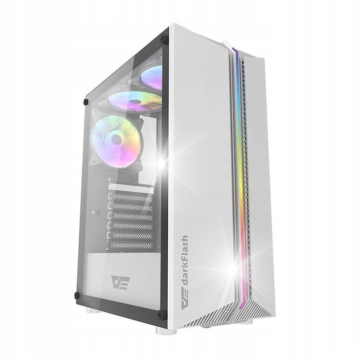 Корпус для комп'ютера darkFlash DK151 LED білий, Midi Tower, 3 RGB вентилятори