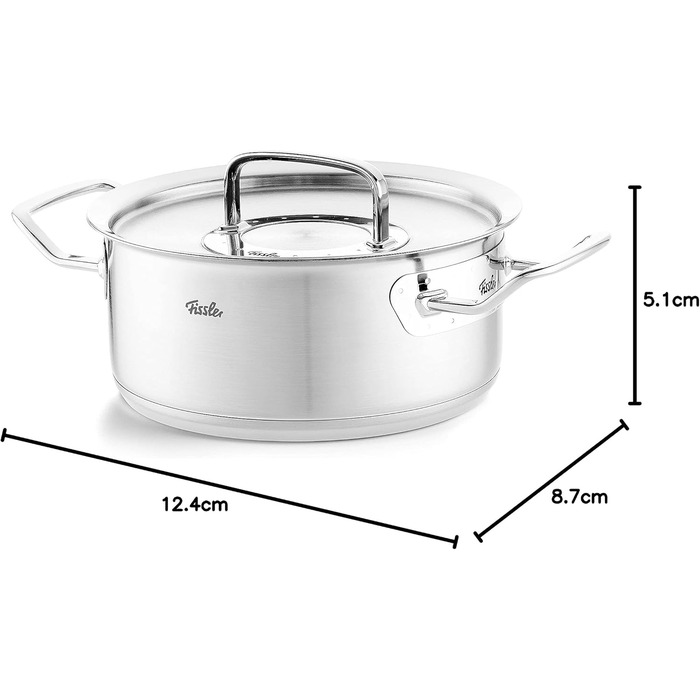 Каструля Fissler Original-Profi Collection 1,4 л, 20 см, нержавіюча сталь, з металевою кришкою, для індукції