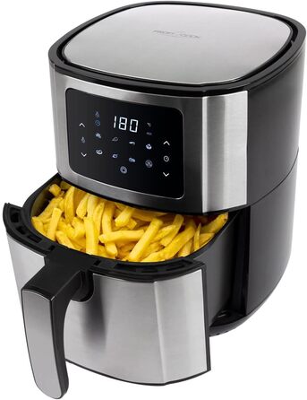 Аерофритюрниця ProfiCook 5,5 л, 1400 Вт, нержавійка, LED, 7 програм, без олії, для картоплі та нагетсів