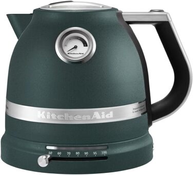 KitchenAid Kettle with Temperature Setting from 50 to 100°C | Tea Kettle with Temperature Display and Scale Filter 1.5L | Electric 2400 Watt | Stainless Steel | Pebbled Palm Green 1.5 Liter Pebbled Palm