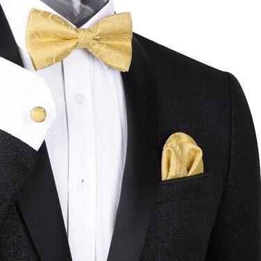 Набір краватка-метелик, нагрудна хустинка та запонки Alizeal Paisley, синій, універсальний розмір