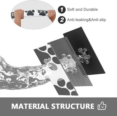 Килимок для тварин, надпоглинувач, для собак та котів, з неслизьким гумовим дном, швидковисихаючий, миючий, 40 x 60 см, 2 пари принтів лап, з точками