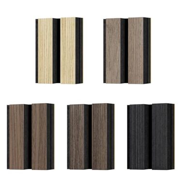 Акустичні настінні панелі JAMELO з шпоном дерева, самоклеючі 3D панелі для стін, стелі та дверей, колір горіх, 10 шт (30 x 15 x 1.2 см)