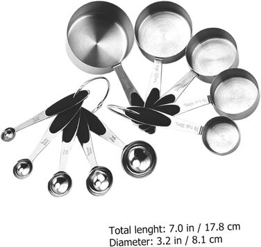 1 Measuring Cup Tool, Kitchen Cooking Spoon made of Steel, Teaspoon for Seasoning, Stainless Steel Flour, Practical Ingredient Spoons, Measurements, Weight, Metal Dry Scoop
