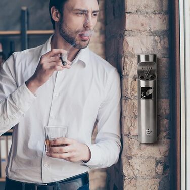 Настінний попільничка CPROSP з нержавіючої сталі, з замком, для вулиці, 28.5 x 6.5 см - 1 шт.