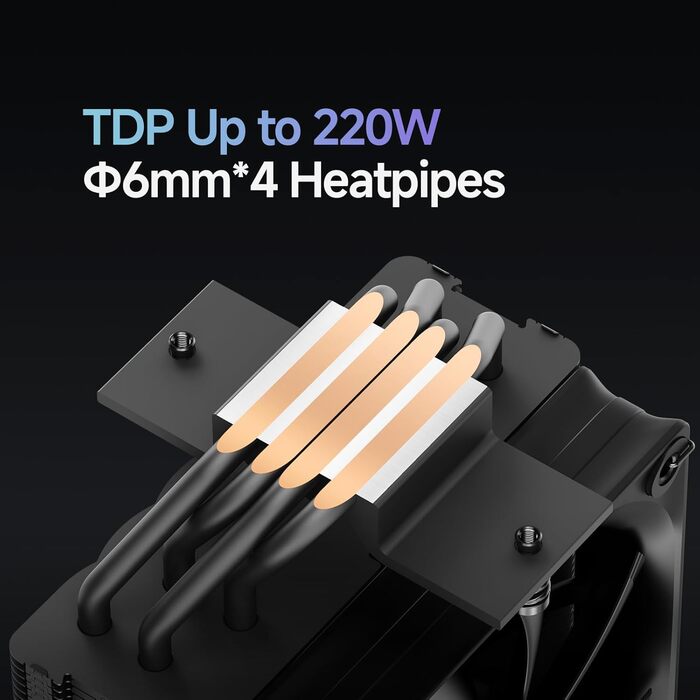 Ocypus Iota A62 BK: Кулер для CPU з цифровим дисплеєм, 6 heatpipes, 2 x 120mm вентилятори, підтримка AMD AM4/AM5, Intel LGA 115X/1200/1700/1851