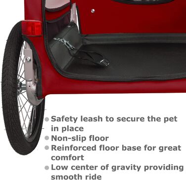 DOGGYHUT® Tobi - великий велопричіп для собак, до 35 кг, червоний