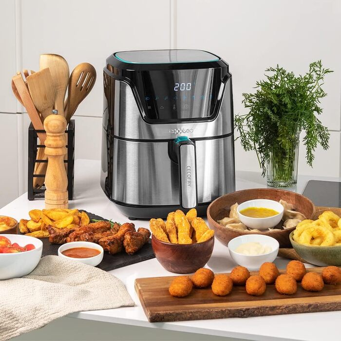 Фритюрниця Cecotec Cecofry Advance 3.5L: Цифрова, без масла, 1500W, 8 режимів, PerfectCook, нержавіюча сталь