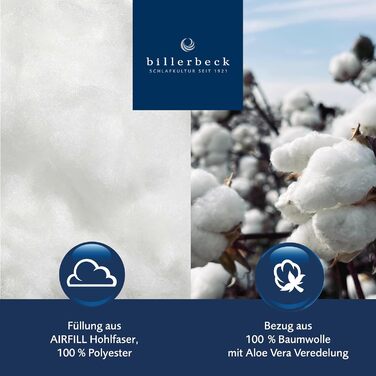 Ковдра billerbeck S20 DUO зимова 135x200 см, наповнювач AIRFILL® (порожниста фібра), бавовняний чохол з алое вера, біла, тепла