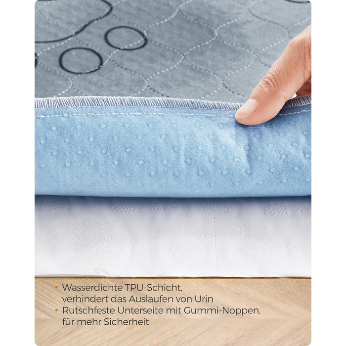 Підстилка для собак Feandrea, 2 шт., 122 x 91 см, XL, сіра, водонепроникна, супер поглинаюча, для собак