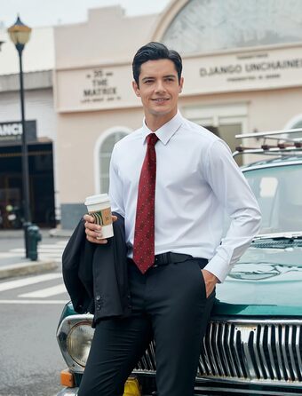 HISDERN Комплект краваток для чоловіків (3 шт.) з нагрудним хустиною. Шовкові краватки для весілля та особливих подій.