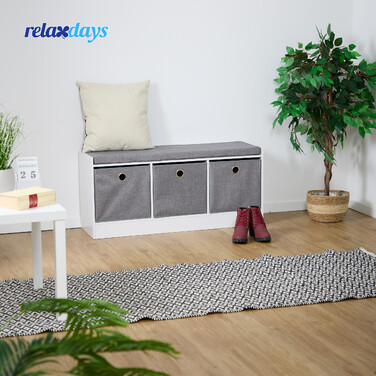 Лавка для взуття Relaxdays з м'якою підкладкою та 3 відділеннями