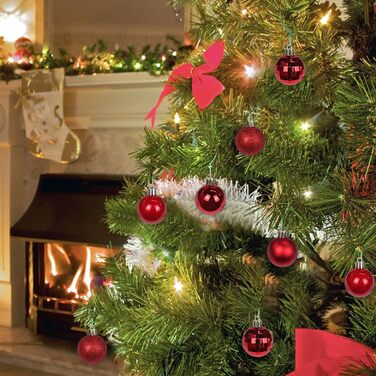 40шт новорічні кулі для прикраси ялинки, 4 см, рожеві, міцні, для ялинки