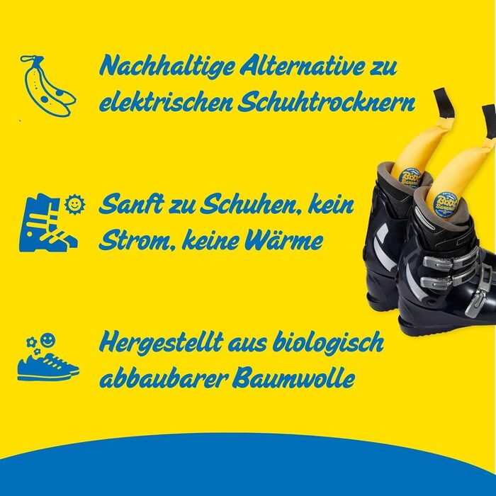 Boot Bananas Shoe Dryer Rapid Dry Technology | Ski Boot Dryer also suitable for boots, sports shoes, gloves | Shoe Dryer, Moisture Absorber, Dry in 4-6 hours
