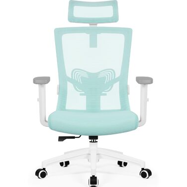 Ергономічне крісло Daccormax для офісу: регульована підголовник, підлокітники, підтримка попереку, поворотний механізм, функція гойдання, сітчасте крісло, турбота про спину, 150 кг (Турквіс)