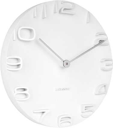 Karlsson KA5311WH Wall Clock On The Edge, white with hands, chrome, Ø 42 cm