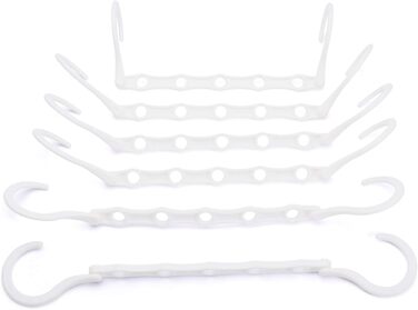 10 шт. Кліпса для одягу HOUSE DAY – органайзер для шафи, економія місця, антиковзаючі, стабільні, 23.5 см (білі)