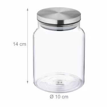 Relaxdays Set of 3 Storage Jars with Lid, 700 ml