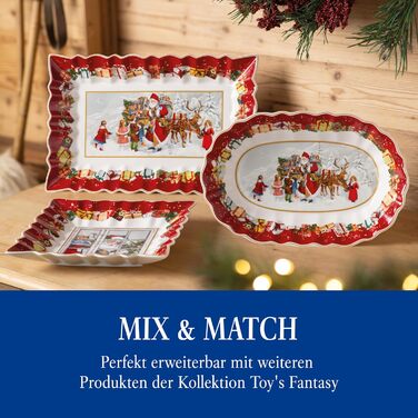 Villeroy & Boch Toy's Fantasy Різдвяна велика тарілка для випічки, страв та сервірування, преміум порцеляна