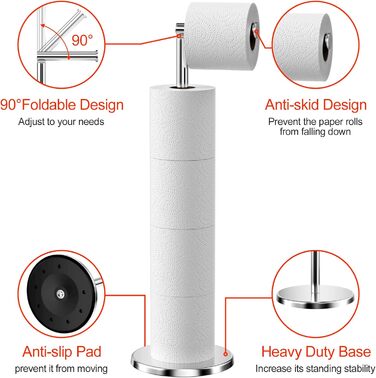 Підставка для туалетного паперу Newpop, нержавіюча сталь, без свердління, підлогова, для зберігання рулонів